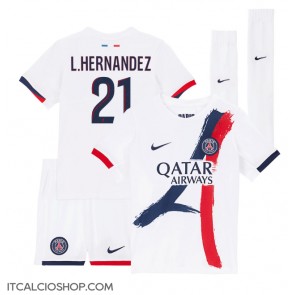 Paris Saint-Germain Lucas Hernandez #21 Seconda Maglia Bambino 2024-25 Manica Corta (+ Pantaloni corti)